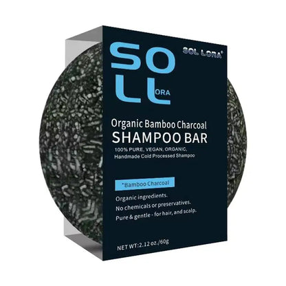 Organic Bamboo Charcoal Shampoo Bar, Natural, Vegan, Darkening